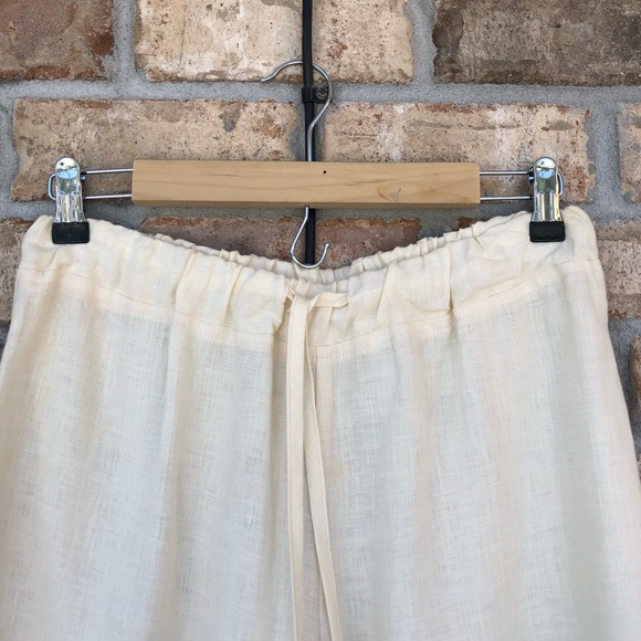 Central Falls Made USA Linen Light Ivory Set Of Buttoned Jacket & Capri Pants M - Picture 9 of 15